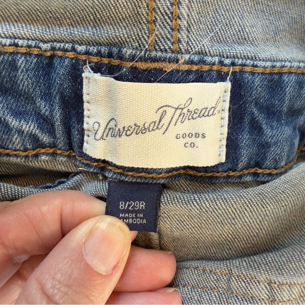 Universal Thread denim cropped overalls size 8/29 - Picture 7 of 8